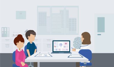 Doğurganlık kliniği danışmanlığı düz tasarım vektör çizimi