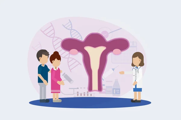 Consultazione Clinica Fertilità Disegno Piatto Illustrazione Vettoriale — Vettoriale Stock