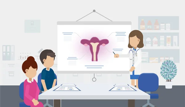 Consultazione Clinica Fertilità Disegno Piatto Illustrazione Vettoriale — Vettoriale Stock