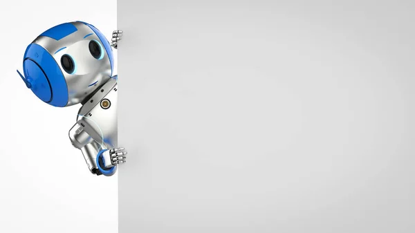 Renderelés Aranyos Mesterséges Intelligencia Robot Fehér Üres Hely — Stock Fotó