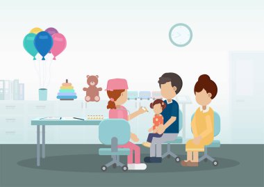 Hemşire şırıngası ile aşı konsepti Aşı yassı tasarım çizimi