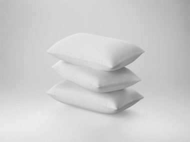 Beyaz arkaplanda yumuşak beyaz yastıklar oluşturuluyor