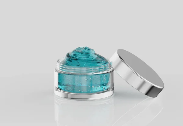 Rendering Blue Cosmetic Gel Pot Container — Stock Photo, Image