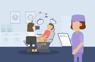 Diş sigortası konsepti düz tasarım vektör çizimi