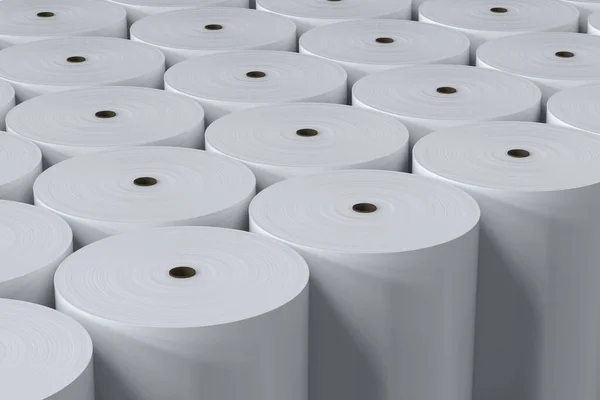 Rendering Amount White Paper Rolls — Stock Photo, Image