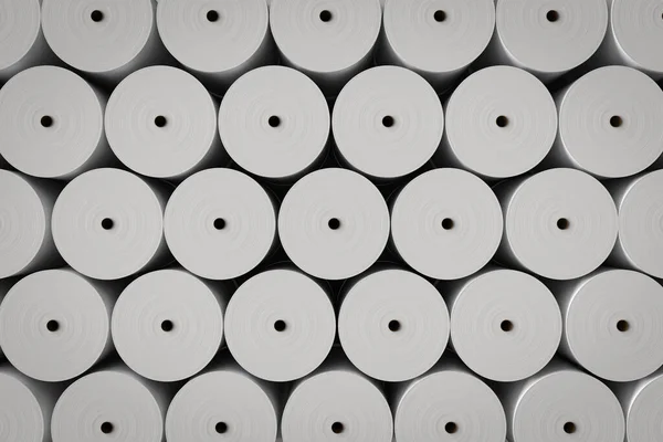 Renderelés Mennyiségű Fehér Papír Tekercsek Háttér — Stock Fotó