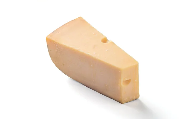 Bloc Fromage Cheddar Sur Fond Blanc — Photo