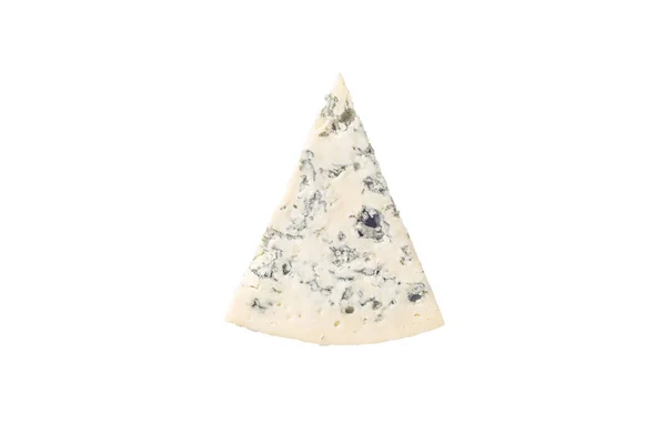 Zeppa Formaggio Morbido Blu Con Muffa Isolata Fondo Bianco Vista — Foto Stock