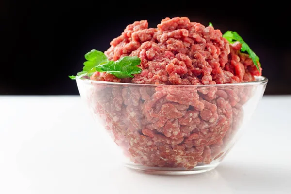 Earthenware Dish Minced Meat Parsley White — Stock Photo, Image