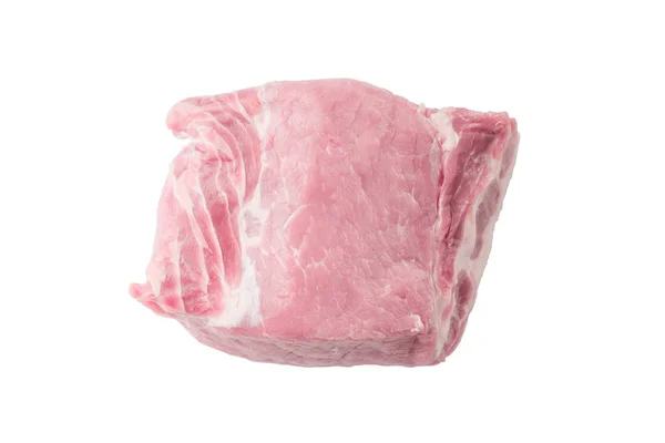 Large Piece Meat Raw Pork Carbonate Fillet Isolated White Background — Stock Photo, Image