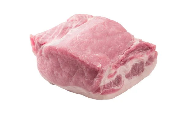 Grand Morceau Viande Filet Carbonate Porc Cru Isolé Sur Fond — Photo