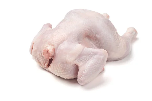 Bütün Taze Tavuk Kırpma Yolu Izole Beyaz Arka Plan Üzerinde — Stok fotoğraf
