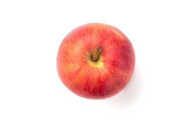 Kırpma yolu ile beyaz arka plan üzerinde izole bir olgun kırmızı elma meyve