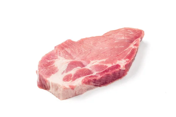 Frische Rohe Schweinekoteletts Isoliert Auf Weißem Hintergrund — Stockfoto