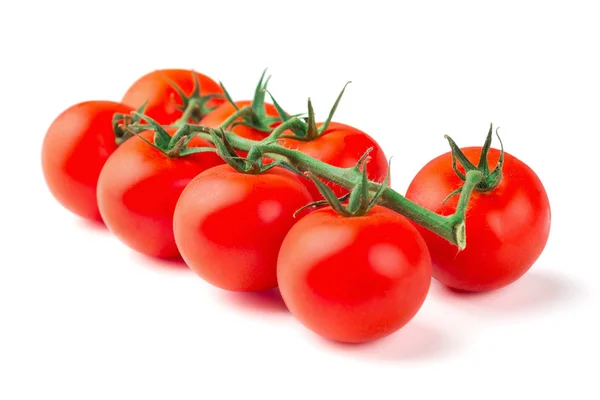 Tomates Cereja Ramo Isolado Fundo Branco — Fotografia de Stock