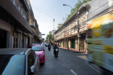 Bangkok, Tayland - 14 Şubat 2019: Bisiklet Street Chi