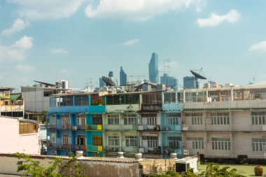 Binalar ve Bangkok şehir, Tayland sırasında çatılar için görüntüleyin