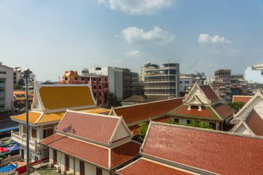 Binalar ve Bangkok şehir, Tayland sırasında çatılar için görüntüleyin