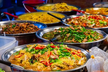 Bangkok, Tayland Tayland sokak gıda satıcısı