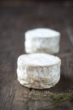 Ahşap masa üzerinde camembert yumuşak fransız peyniri