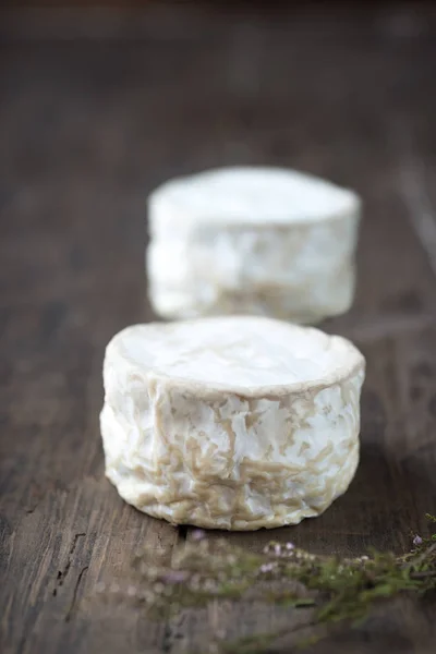 Queso francés suave de camembert sobre mesa de madera — Foto de Stock