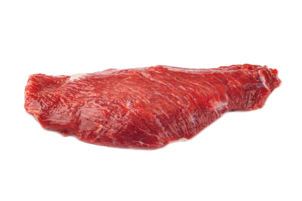 Durva nyers borda szem steak húst fehér háttérrel — Stock Fotó