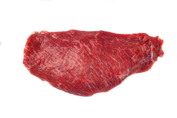 Viande crue crue de steak d'oeil de côtes sur un fond blanc — Photo