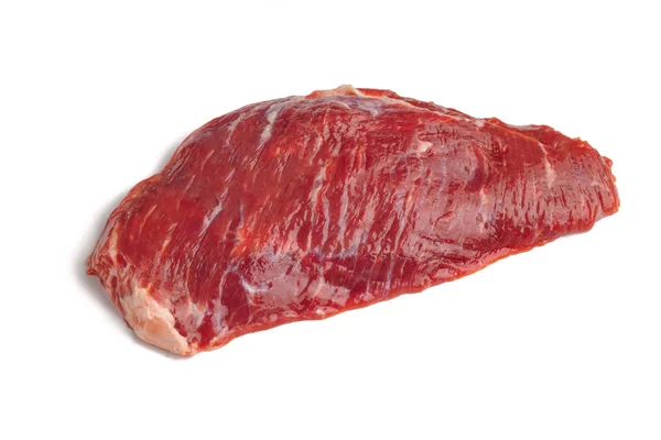 Carne cruda di costata cruda su fondo bianco — Foto Stock