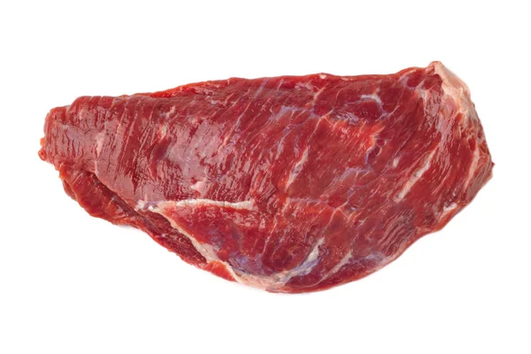 Rå rå RIB Eye Steak kött på vit bakgrund Royaltyfria Stockfoton