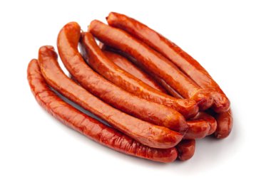 İspanyol sosisi. Beyaz arka planda yalıtma.