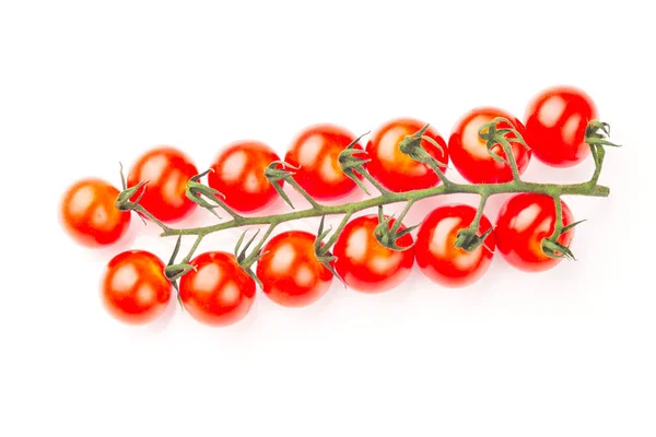 Frische Kirschtomaten auf weißem Hintergrund. — Stockfoto