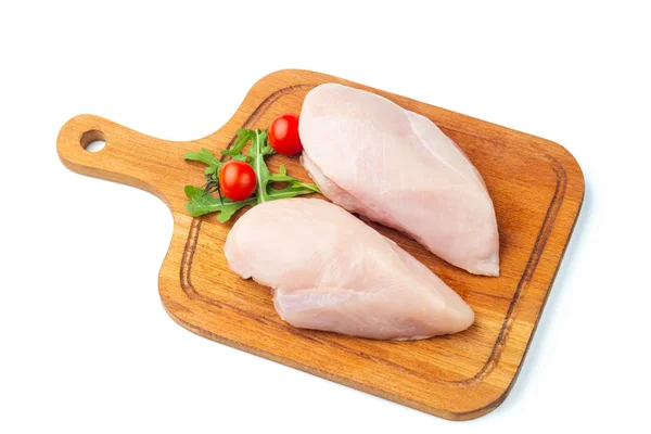 Syrové kuřecí prsíčka s koprem připraven k vaření — Stock fotografie