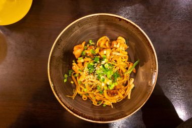 Tavuk ve soğan ile Udon erişte - Japon mutfağı