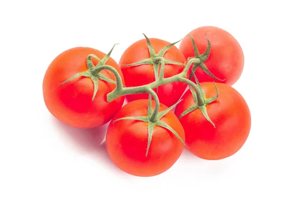 Ένα Σφηνάκι Κόκκινες Ντομάτες Στο Λευκό Φόντο Ντοματίνια Brunches Του — Φωτογραφία Αρχείου