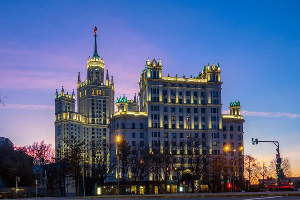 Gratte Ciel Staline Sur Kotelnicheskaya Embankment Moscow River Moscou Russie — Photo