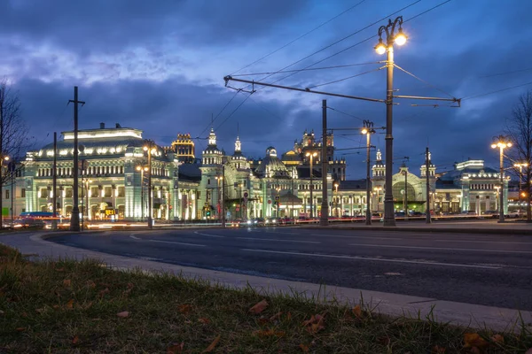 Vue Sur Gare Moscou Belorussky Heure Crépuscule — Photo