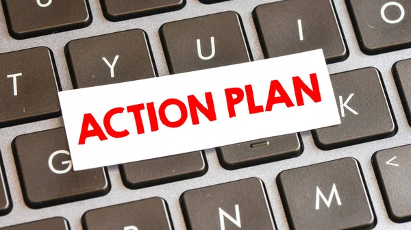 Action Plan Ordet Koncept Datorns Tangentbord — Stockfoto