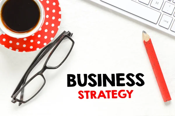 Business Strategy Concetto Testo Sfondo Legno — Foto Stock