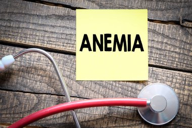 anemia medical concept on wooden background clipart