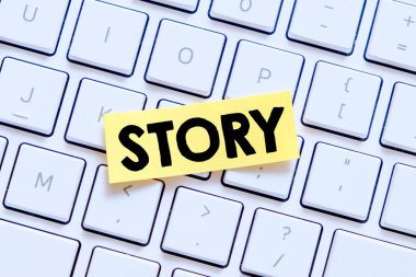 Hikaye metin kavramı bilgisayar klavye