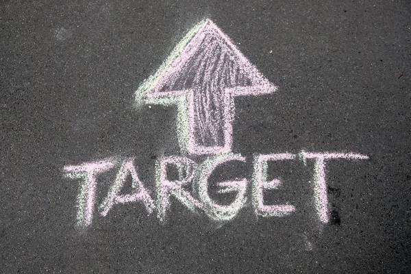 Target Written Chalk Asphalt — Stock Photo, Image