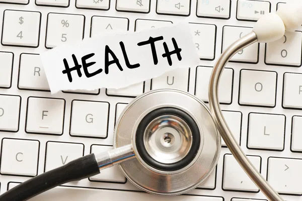 Health Text Concept Note Keyboard — Stock Photo, Image