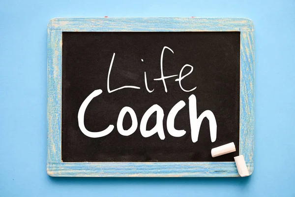 Life Coach Concept Texte Fond Bois — Photo