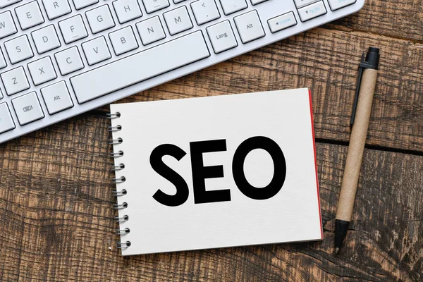 Texto Seo Para Nota Concepto Empresarial — Foto de Stock