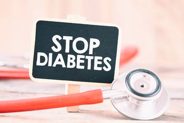 Stop Diabetes Lettering Blackboard — Stock Photo, Image