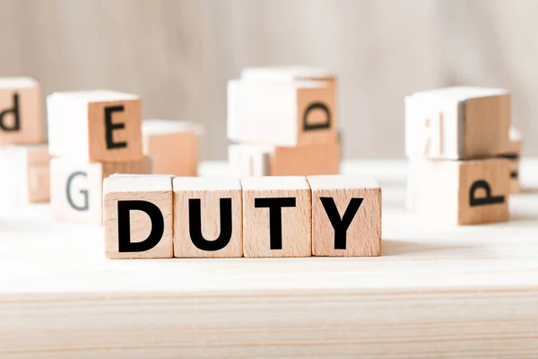 Duty Word Written Wooden Cube — Stock Photo, Image