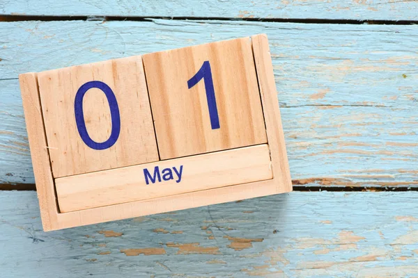Ξύλινα Κύβοι Ημερολόγιο Μαΐου — Φωτογραφία Αρχείου