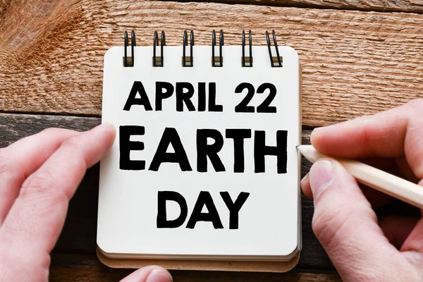 EARTH DAY. April 22 earth day text concept.