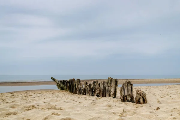 Hermosa Playa Con Arena Sobre Mar Báltico — Foto de Stock