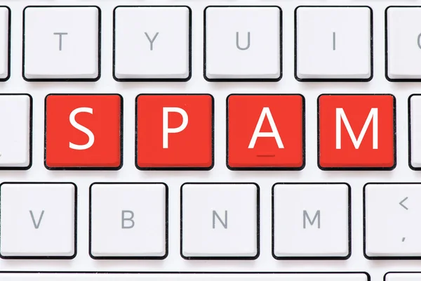 Spam Teclado Computador Com Botão Spam — Fotografia de Stock